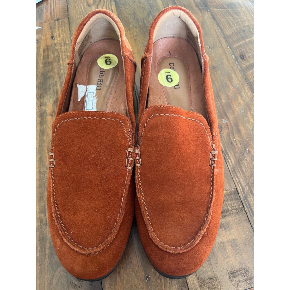 COBB HILL Loafers Suede Slip On Flats Women 9 Orange Burnt Sienna Casual Comfort